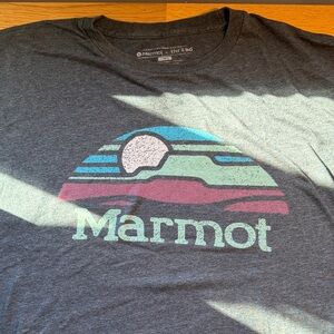 Marmot Charcoal Tee with Vibrant Graphic